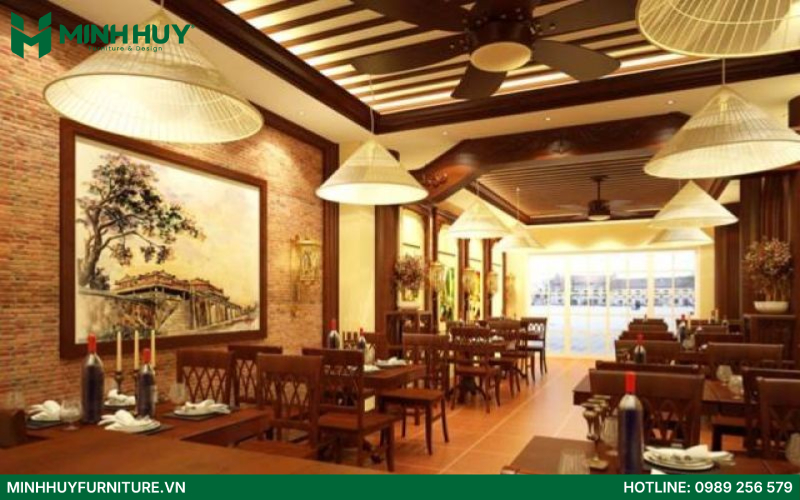 Đặc điểm thiết kế nội thất nhà hàng phong cách đồng quê năm 2025