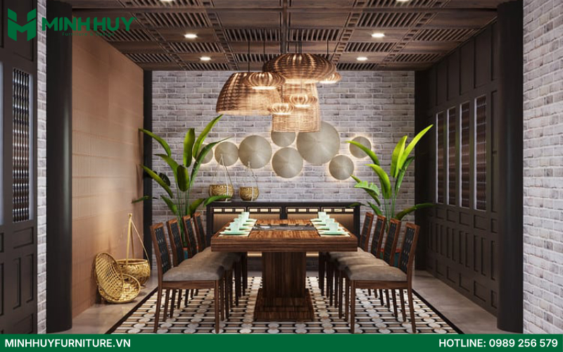 nội thất nhà hàng đồng quê