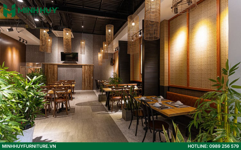 tham khao hinh anh noi that nha hang dong que