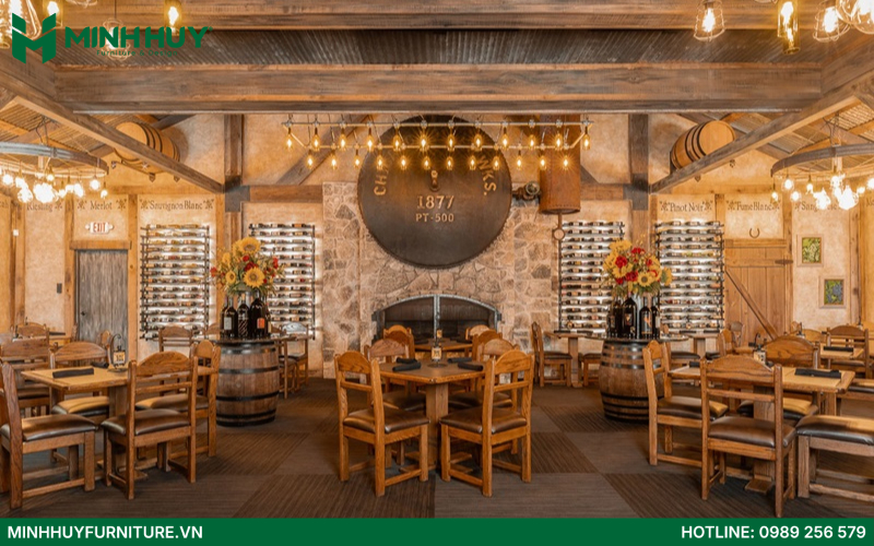 thiết kế nội thất nhà hàng đồng quê