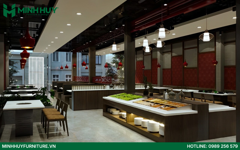 Mẫu thiết kế nội thất nhà hàng Hàn Quốc đẹp