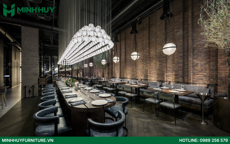 thiết kế nội thất nhà hàng phong cách hiện đại