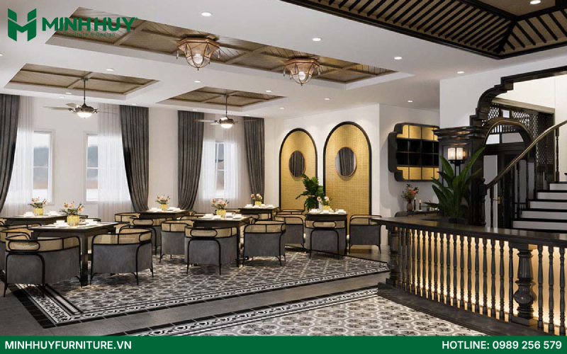 Xu hướng thiết kế nội thất nhà hàng phong cách Indochine năm 2025