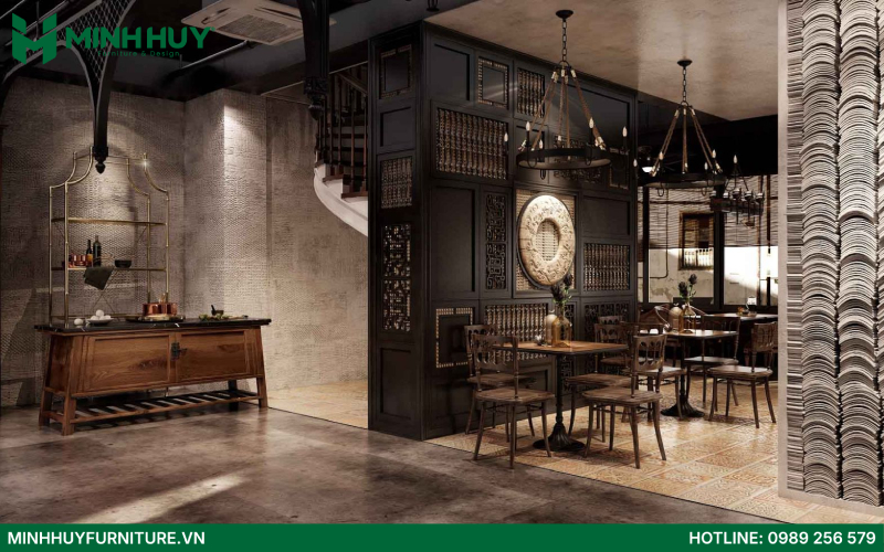 thiet ke noi that nha hang phong cach Indochine