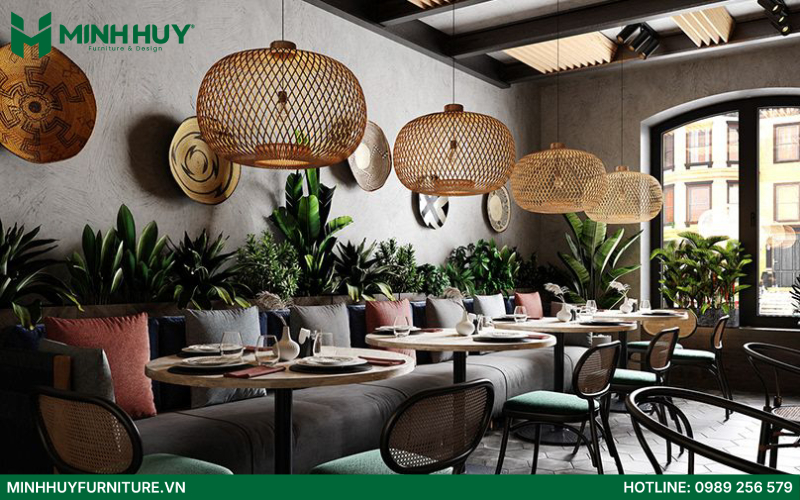 nội thất nhà hàng phong cách Indochine