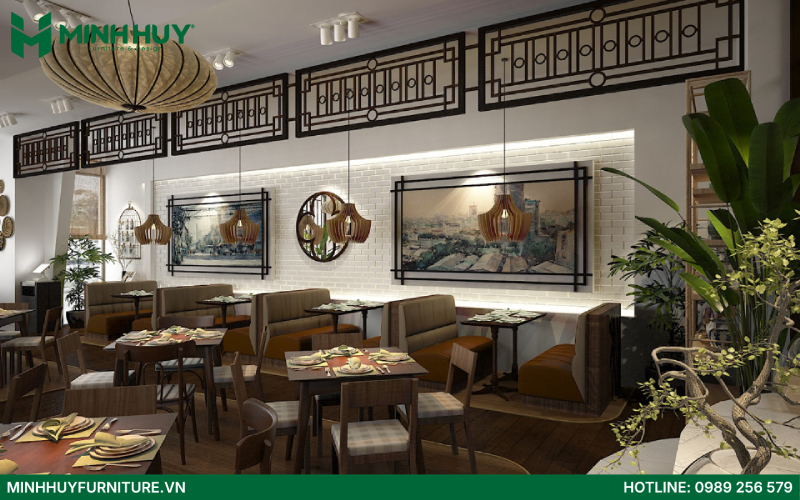 nội thất nhà hàng Indochine đẹp