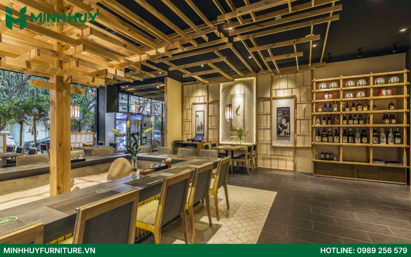 thiết kế nội thất nhà hàng phong cách Nhật Bản
