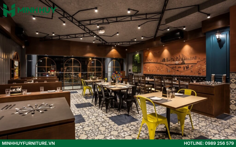 Mẫu thiết kế nội thất nhà hàng Pizza đẹp tạo không gian ấm cúng