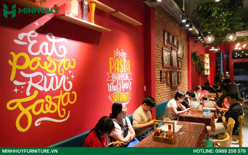 Mẫu thiết kế nội thất nhà hàng Pasta đẹp