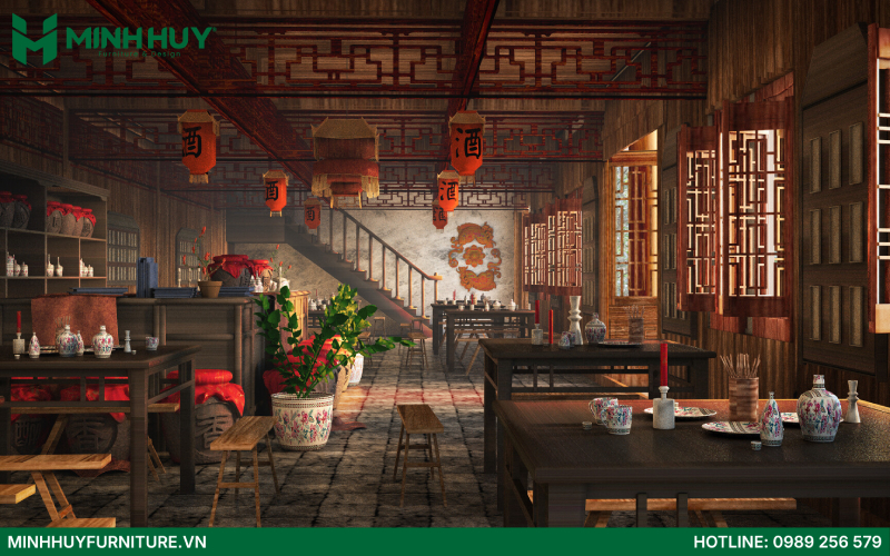 Xu hướng thiết kế nội thất nhà hàng Trung Hoa hiện nay