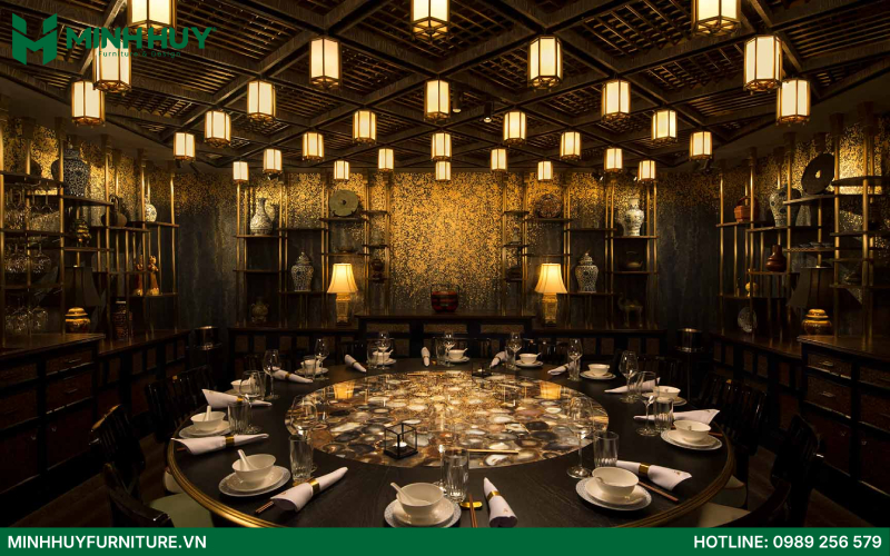 Các yếu tố đặc trưng trong thiết kế nội thất nhà hàng phong cách Trung Hoa