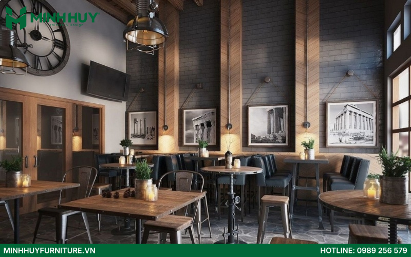 Mẫu thiết kế nội thất nhà hàng Vintage đẹp