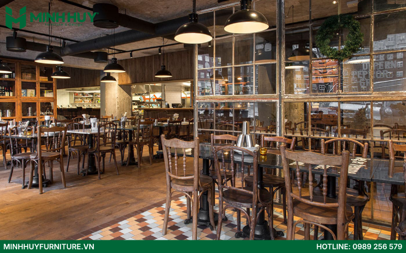 Mẫu thiết kế nội thất nhà hàng Vintage đẹp