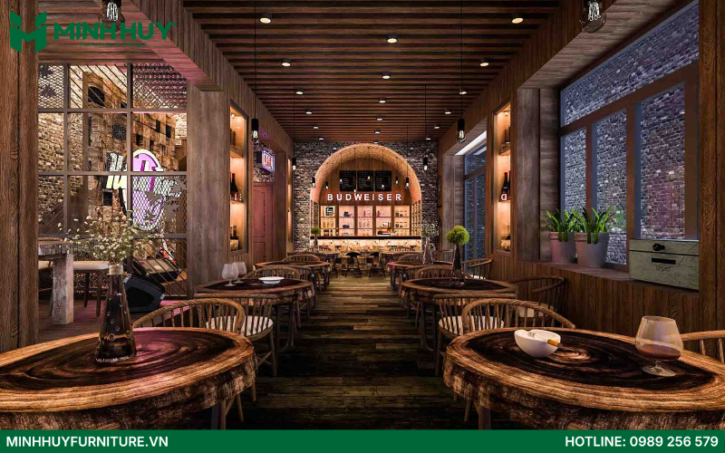 Mẫu thiết kế nội thất nhà hàng Vintage đẹp