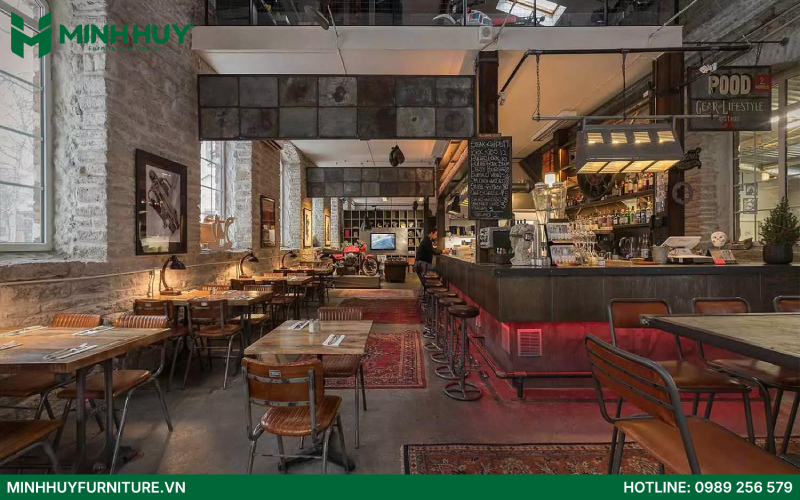 Mẫu thiết kế nội thất nhà hàng Vintage đẹp
