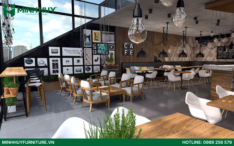 quán cafe phong cách industrial đẹp