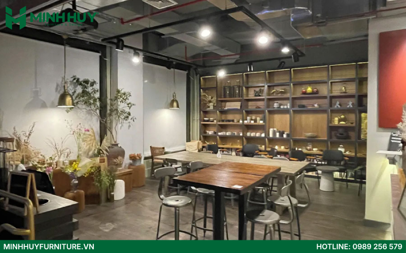 Mẫu thiết kế quán cafe phong cách công nghiệp đẹp
