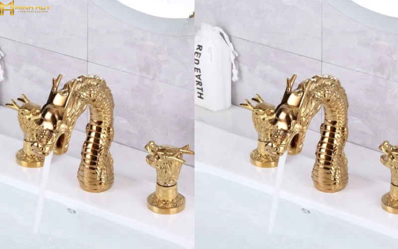 Vòi rửa inox mạ vàng mini cho chậu phụ