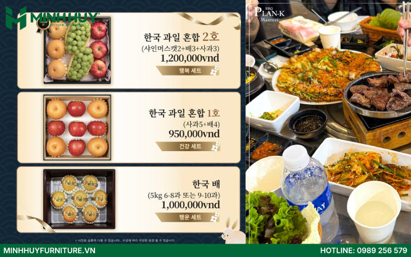 thực đơn nhà hàng hàn quốc BBQ Plan-K