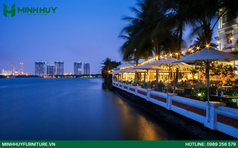 nhà hàng sân vườn Villa Song Saigon