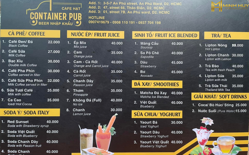 quán cafe container tại HCM 