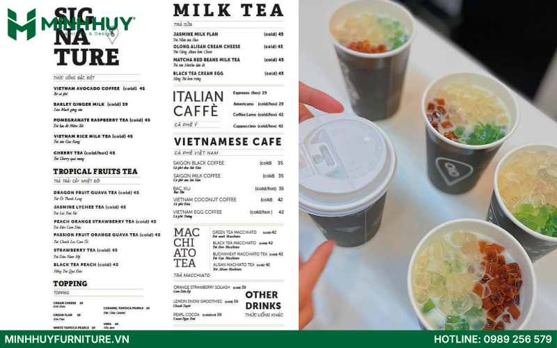 Menu quán 96B Café & Roastery