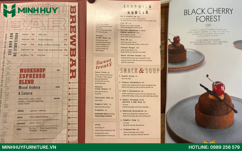 Menu quán cafe The Workshop