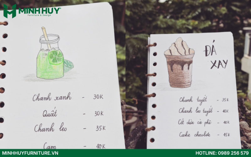 Menu quán Tổ cafe