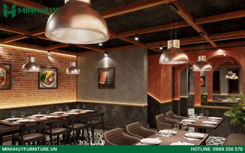 công ty thi công nội thất nhà hàng beef steak