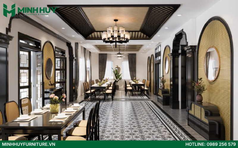 thi công nội thất nhà hàng cổ điển