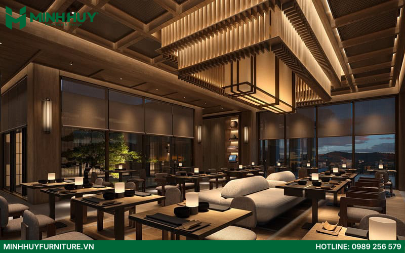 thi công nội thất nhà hàng phong cách Nhật Bản