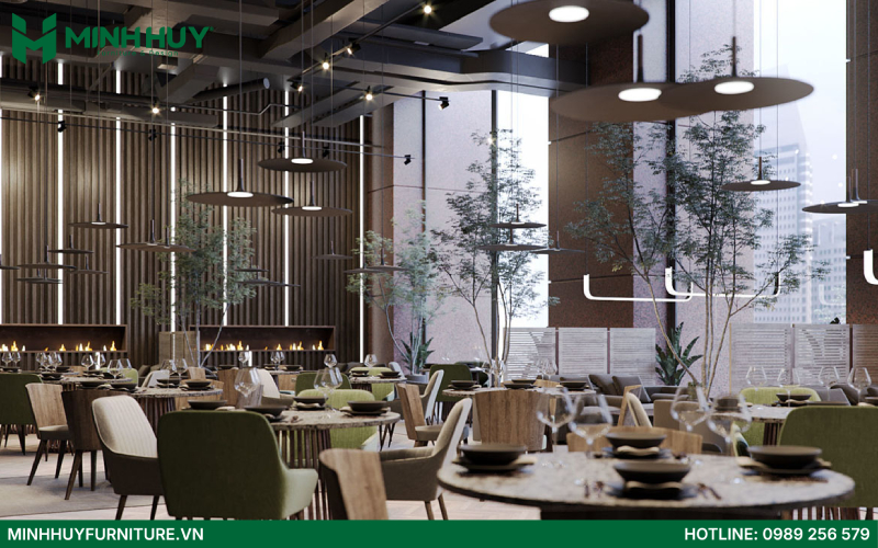 báo giá thi công nội thất nhà hàng phong cách hiện đại