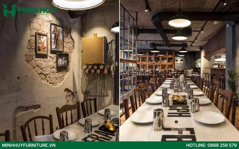 Điểm nhấn trong thiết kế nội thất nhà hàng Vintage