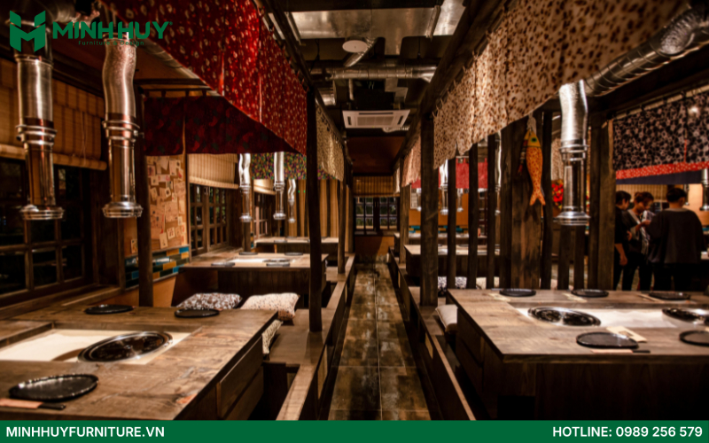 báo giá thi công nội thất nhà hàng Sushi