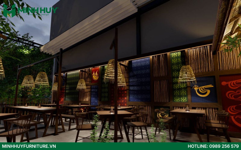 báo giá thi công nội thất nhà hàng Thái