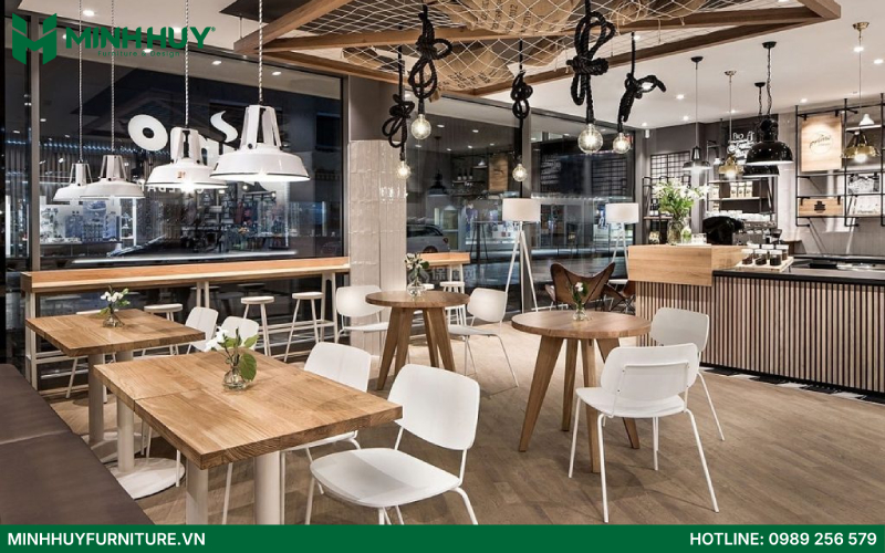 Báo giá thiết kế và thi công nội thất quán cafe workshop