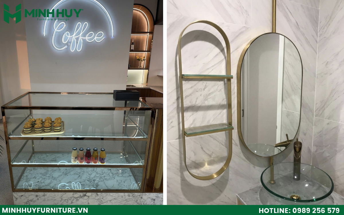 giá gia công khung kính inox mạ vàng huyện bình chánh hcm