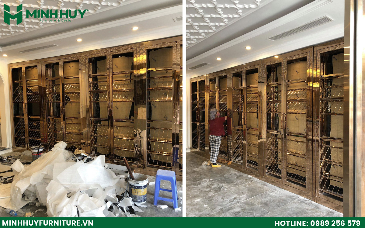 báo giá gia công khung kính inox mạ vàng huyện bình chánh