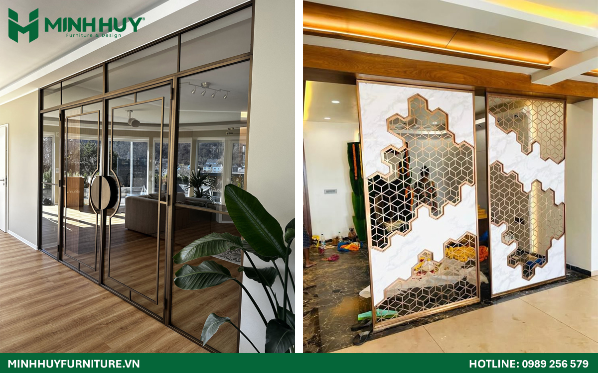 xưởng gia công khung kính inox mạ PVD tphcm bền đẹp