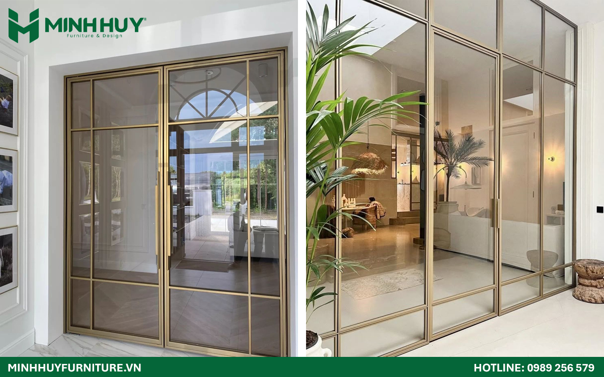 Xưởng gia công khung kính inox mạ vàng huyện Bình Chánh HCM