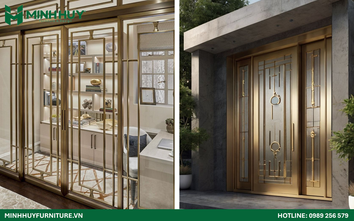 báo giá gia công khung kính inox mạ vàng huyện Bình Chánh HCM