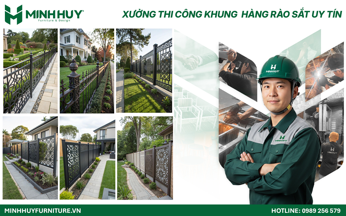 xưởng thi công khung hàng rào sắt tphcm