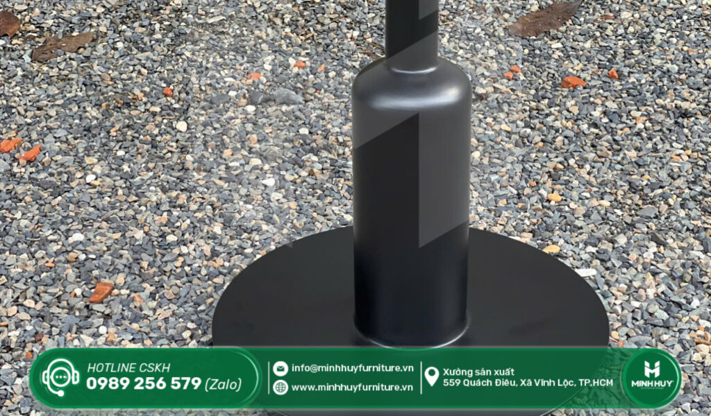 Bàn cafe tròn mặt đá chân sắt MHB001