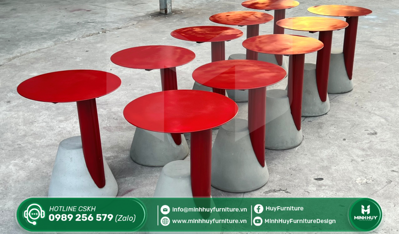 Ghế đôn hiện đại màu đỏ MH107