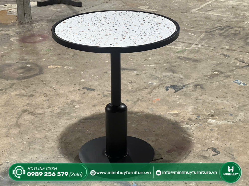 Đặc điểm sản phẩm Bàn Cafe Tròn Mặt Gạch Chân Sắt MHB001