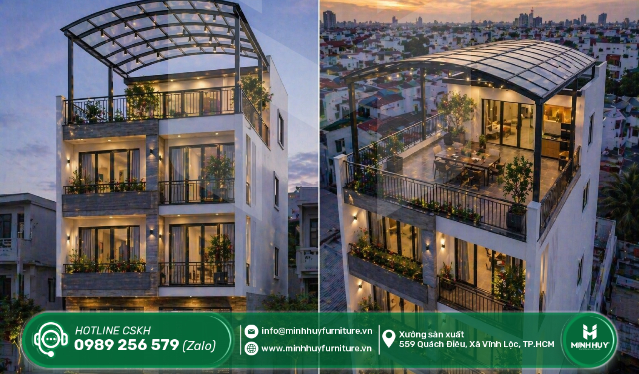 lắp đặt khung sắt mái che sân thượng thủ đức tphcm