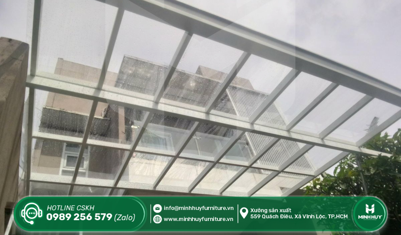 lắp đặt khung sắt mái che nắng sân thượng cần giờ tphcm