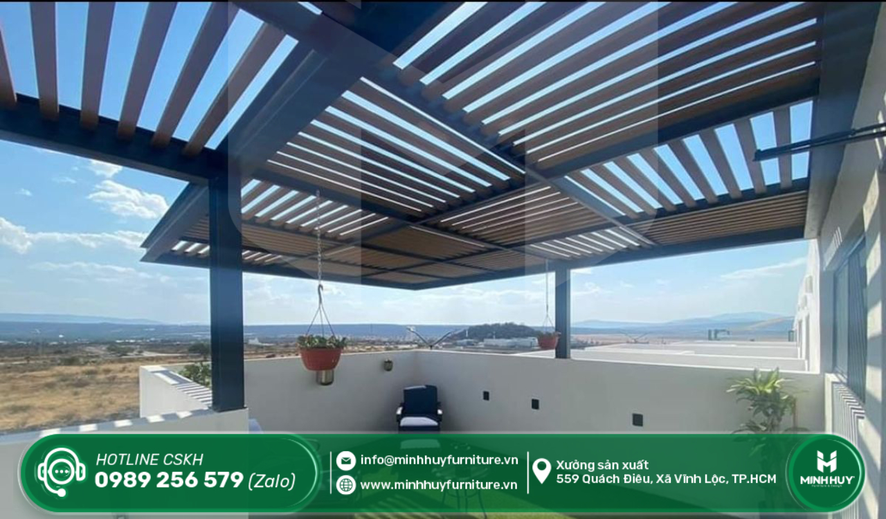 làm khung sắt mái che sân thượng củ chi tphcm