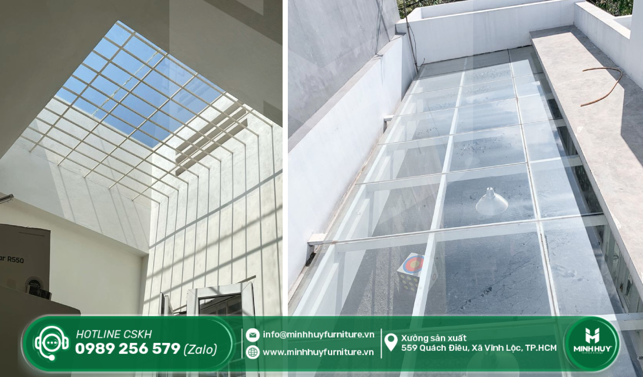 xưởng làm khung sắt mái che sân thượng quận 10 tphcm