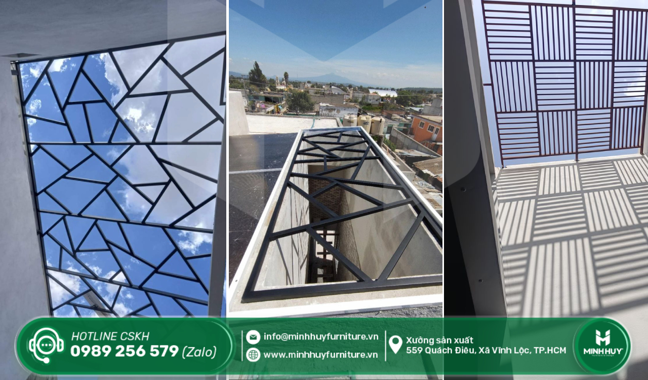 thi công khung sắt mái che sân thượng quận 12 tphcm